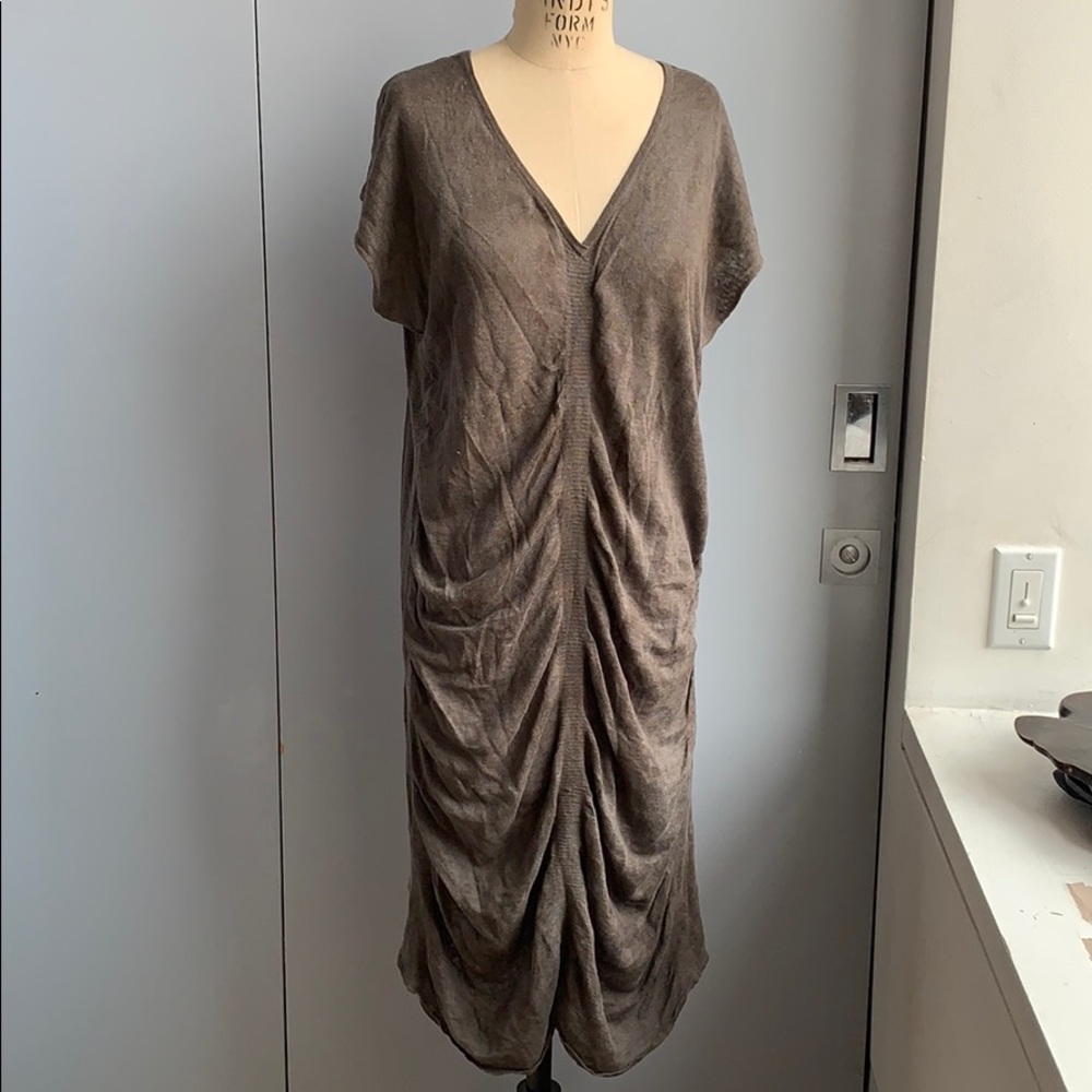Christopher Fischer knit linen draped dress xs-s